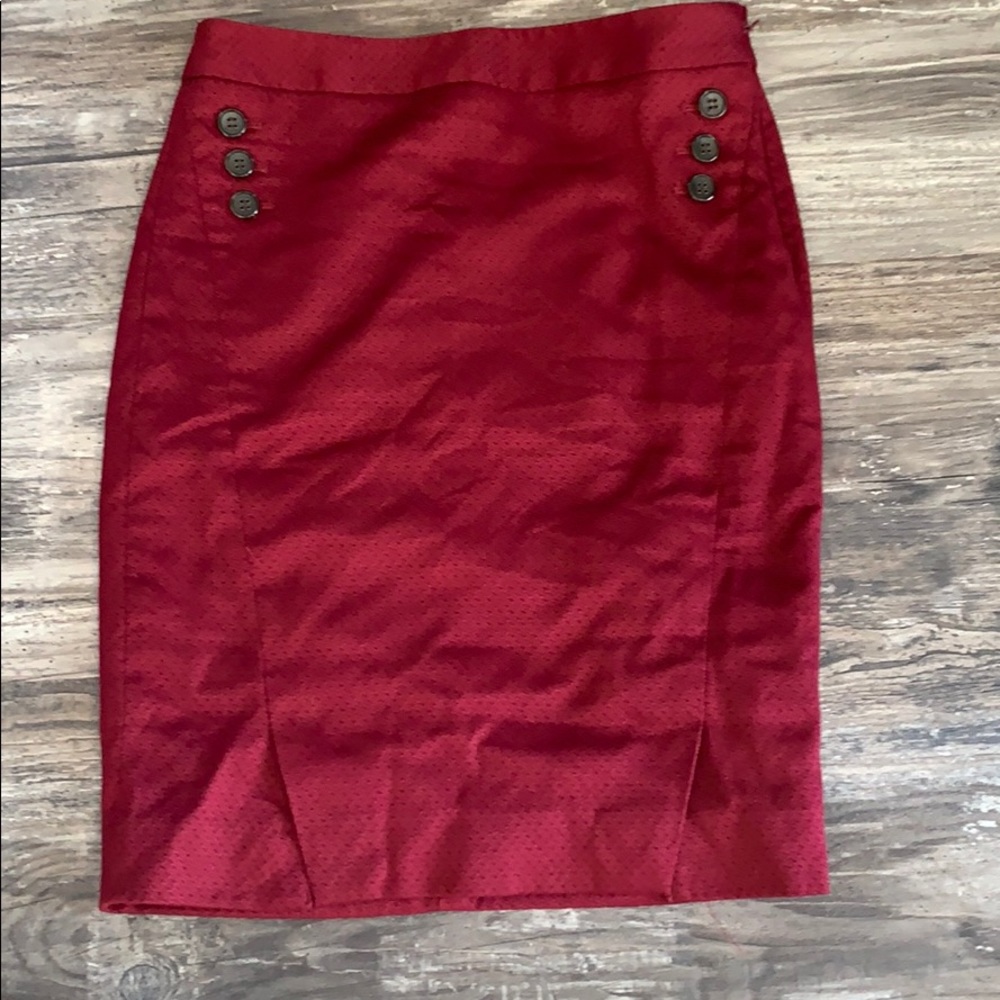 The Limited Burgandy Pencil Skirt